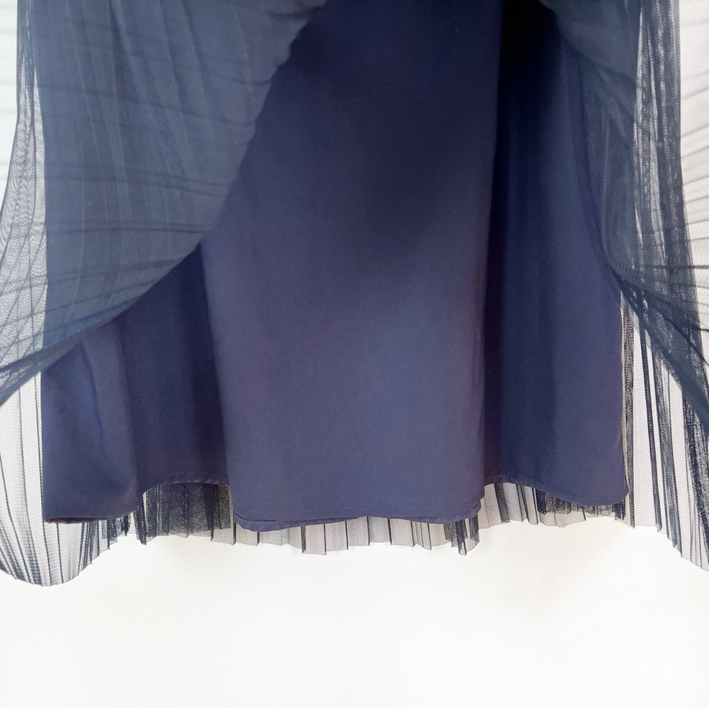 Banana Republic Navy Pleated Tulle A-Line Skirt Size 2 - Picture 7 of 12